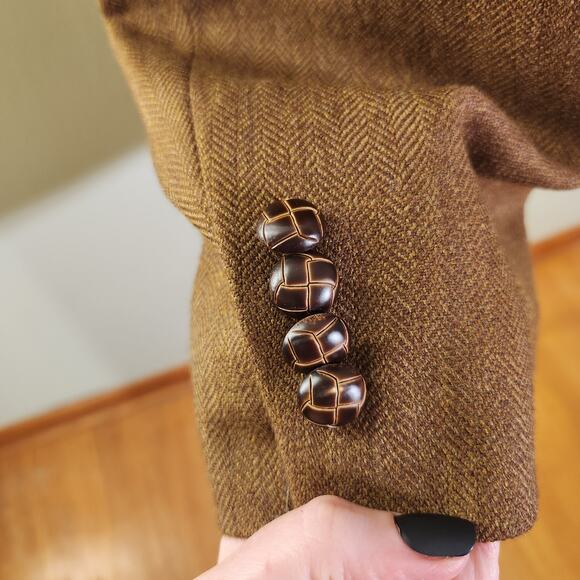 MICHAEL KORS Brown Wool Blazer with Elbow Patches, Size 48L - Picture 7 of 12